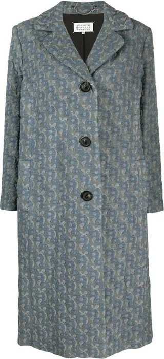Patterned Jacquard Single-Breasted Coat
