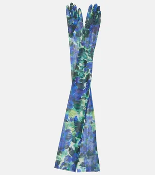 Floral mesh gloves