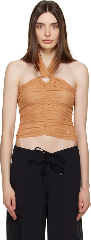 TheOpen Product Orange Ruched Camisole