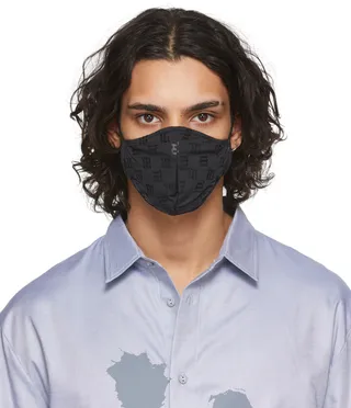 MISBHV Black Monogram Face Mask