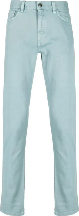Mid-Rise Straight-Leg Trousers
