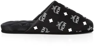 Laurel Leaf Monogram Silk Satin Slippers