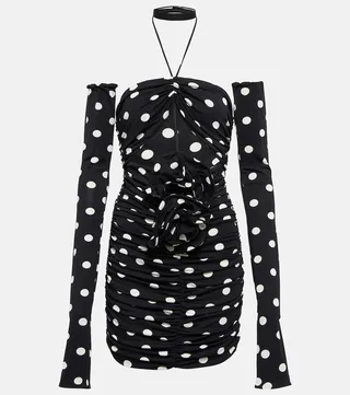 Polka-dot cutout minidress