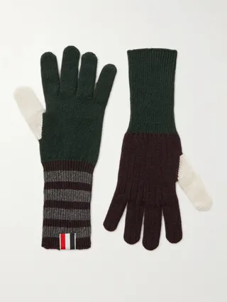 Striped Cashmere Gloves