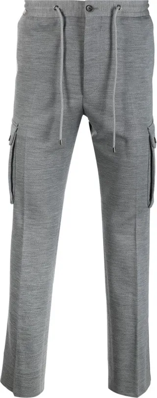 Drawstring-Fastening Straight-Leg Trousers