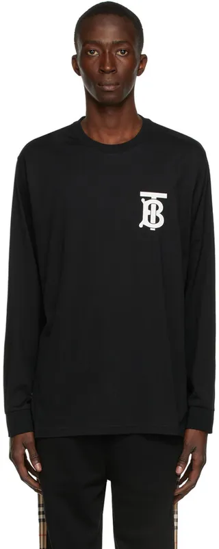 Burberry Black 'TB' Emerson Long Sleeve T-Shirt