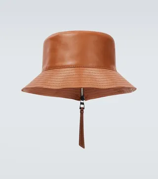 Anagram leather bucket hat