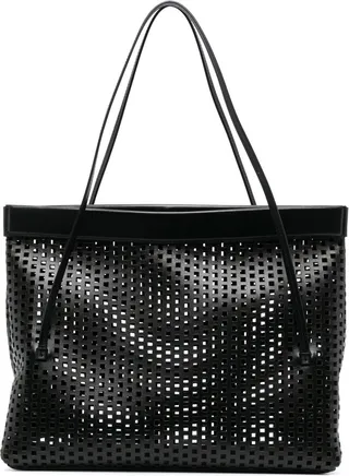 Joanna mesh leather tote bag