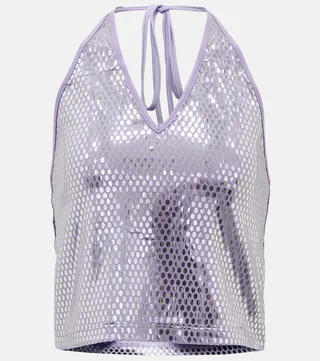 Kia sequined halterneck top