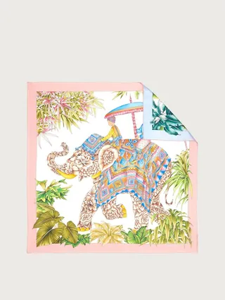 Ferragamo Women India print silk scarf Pink