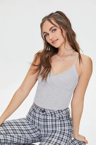 Lace-Trim Cropped Cami