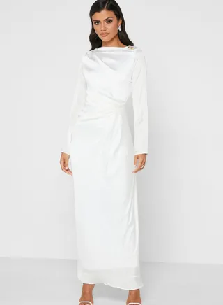 Side Waist Ruched Detail Dress