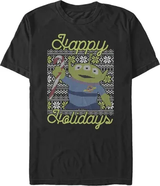 Men's Toy Story Christmas Alien Holidays T-Shirt - Black - Medium