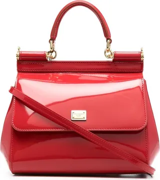 DOLCE & GABBANA- Small Sicily Dauphine Leather Handbag