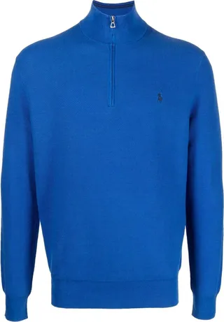 High-Neck Zip Pullover Jumper