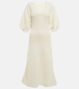 Wool and cashmere knit midi dress