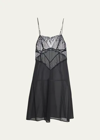 Embroidered Silk Chiffon Babydoll