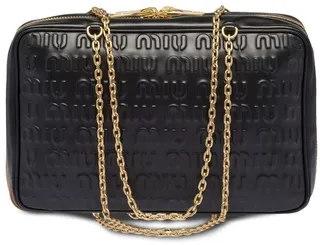 Embossed Logo Leather Top-Handle Bag