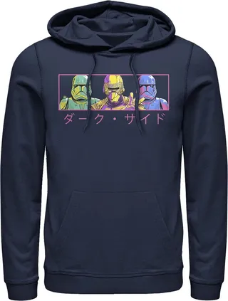Men's Star Wars: The Rise of Skywalker Kanji Dark Trio Pull Over Hoodie - Navy Blue - Medium