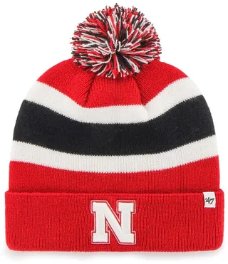 Men's Scarlet Nebraska Huskers Breakaway Cuffed Knit Hat with Pom