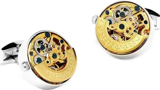 Reorder Gold-Plated Stainless Steel Kinetic Watch Movement Cufflinks