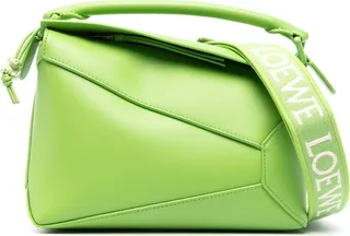 Green Puzzle Edge Small Leather Cross Body Bag