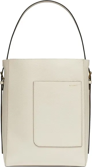 Medium leather bucket tote bag