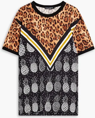 Printed cotton-jersey T-shirt