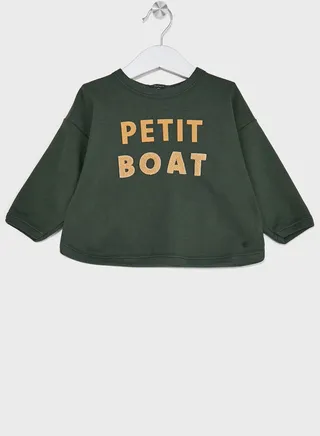 Infant Text Print Sweatshirt