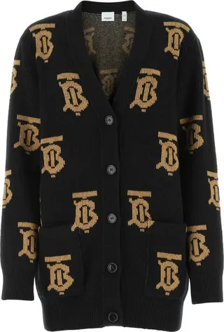 Burberry Monogram Intarsia V-Neck Cardigan
