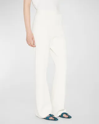 Superfine Double-Face Crepe Wide-Leg Trousers