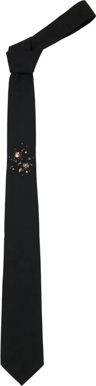 Celestial silk crystal embellished tie