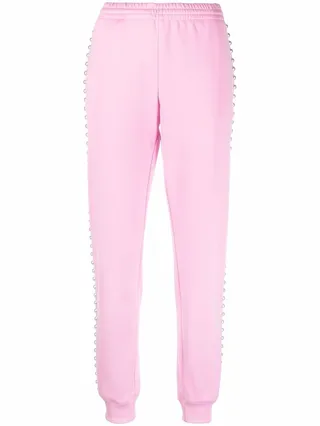 Side Pearl-Detail Track Pants