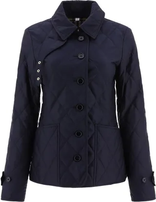 Burberry Diamond-Quilted Buttoned Jacket