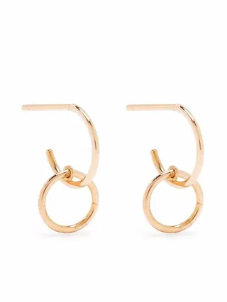 18kt rose gold Tiny Circle drop earrings