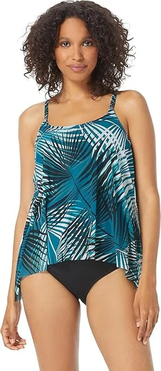 COCO REEF Endless Summer Palm Mesh Tankini (Teal Cove) Women's Swimwear