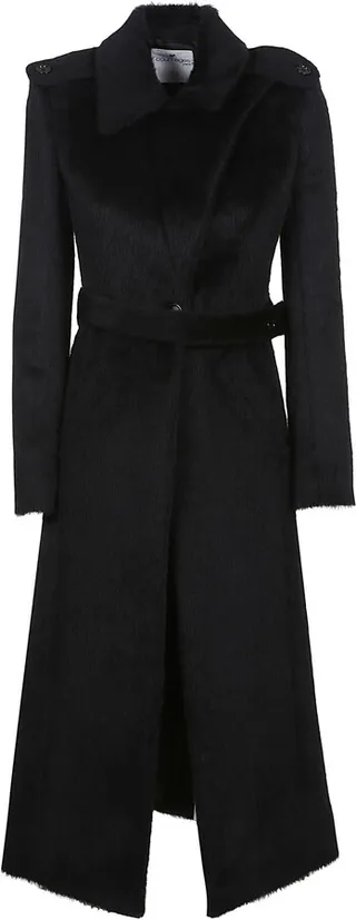 Hairy Wool Belted Coat