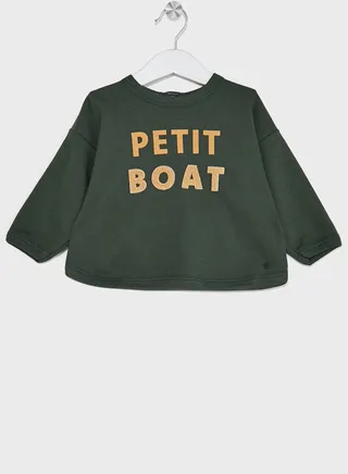 Infant Text Print Sweatshirt
