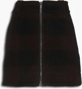 Checked wool-blend mini skirt