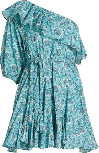 Ozzie Paisley One-Shoulder Minidress