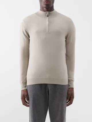 Mr Fenchurch Quarter-zip Cashmere Sweater