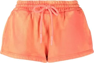 Cotton Bleach-Effect Shorts