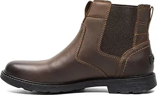 Nunn Bush Men's 1912 Plain Toe Chelsea Leather Pull On Boot with Scotchguard Defender