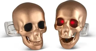 Deakin & Francis - Deakin & Francis Skull Cufflinks With LED Eyes In Rose Gold Satin Finish