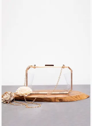 Transparent Magnet Lock Sling Bag