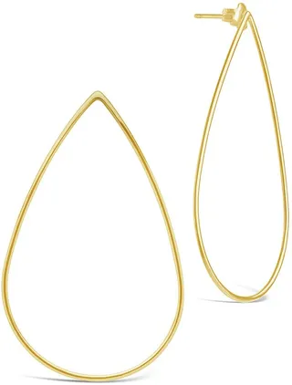 14K Gold Plated Teardrop Stud Earrings