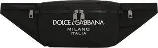 Nylon belt bag with rubberized logo