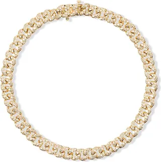 18K yellow gold pavé link diamond bracelet