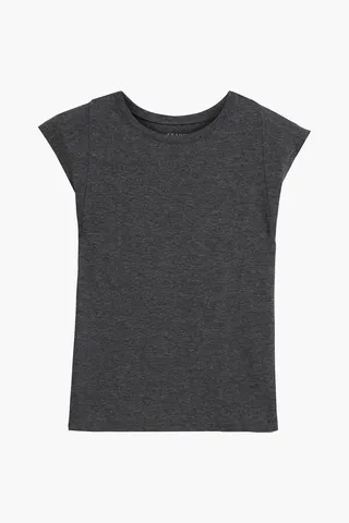 Mélange organic Pima cotton-jersey tank