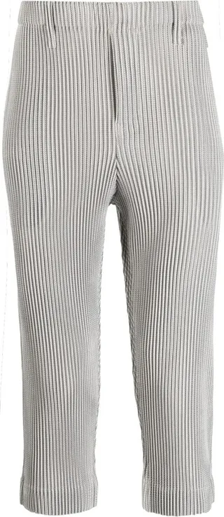 Leno cropped pleated trousers